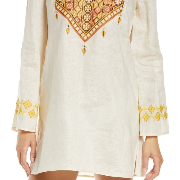 Tory Burch EMBROIDERED LINEN TUNIC - Picture 5 of 5